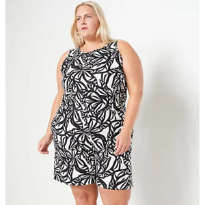 J JASON WU NEW $67 Woven Palm Printed Romper Black Palm Size 5X